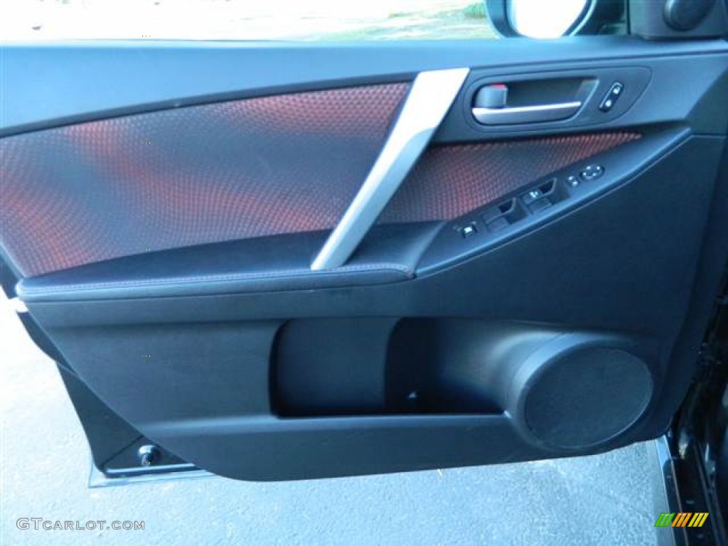 2010 Mazda MAZDA3 MAZDASPEED3 Sport 5 Door Black/Red Door Panel Photo #73139529