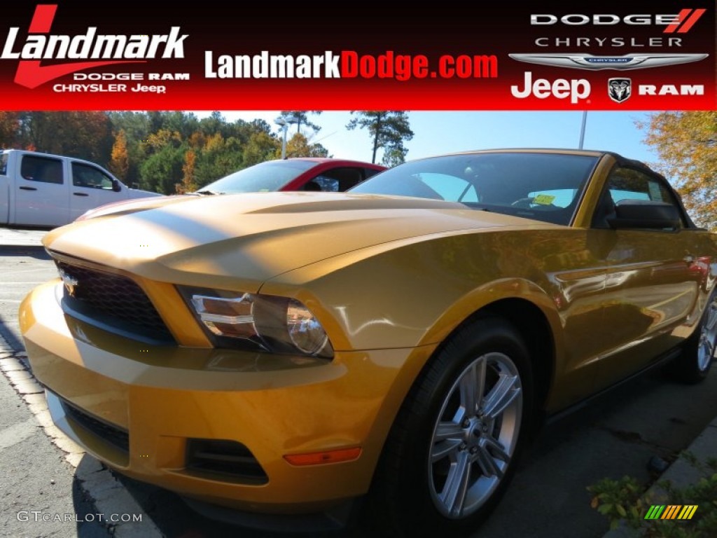 2010 Mustang V6 Convertible - Sunset Gold Metallic / Charcoal Black photo #1