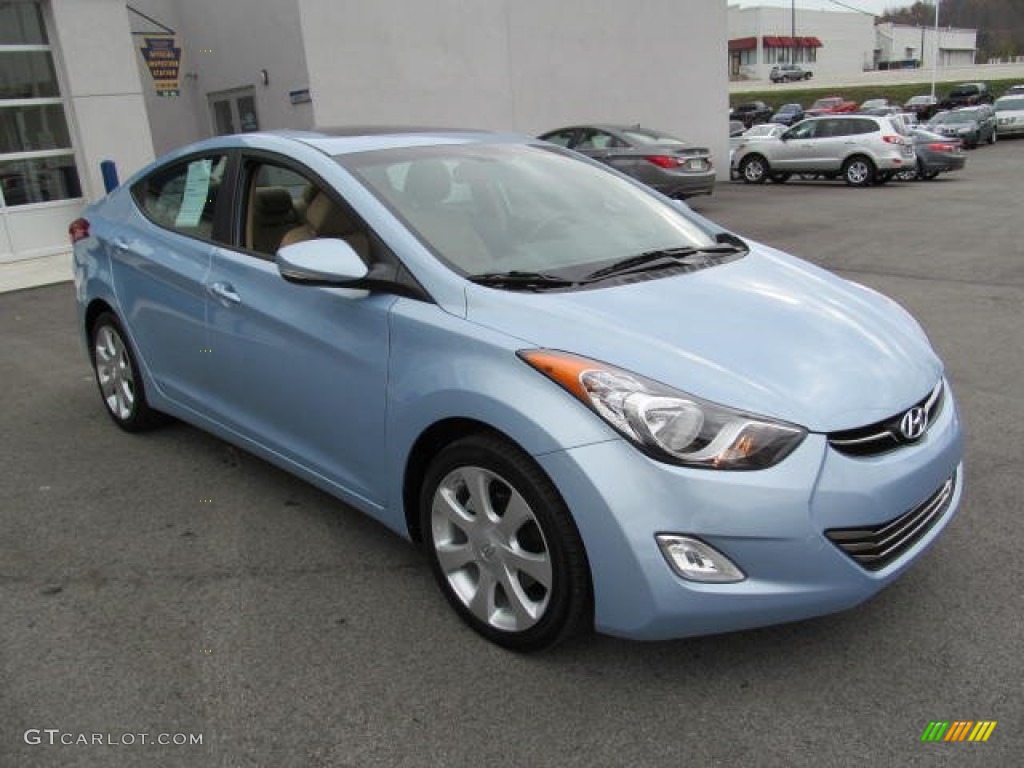 2012 Elantra Limited - Blue Sky Metallic / Beige photo #6