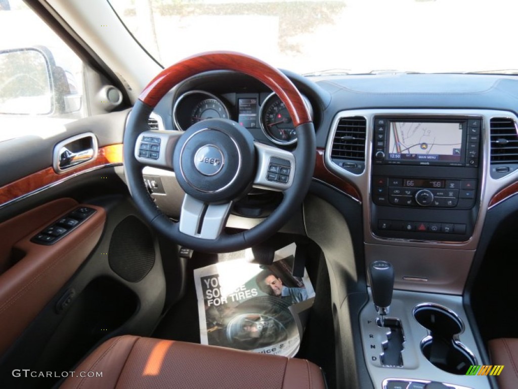 2013 Grand Cherokee Overland 4x4 - Winter Chill Pearl / New Saddle/Black photo #12