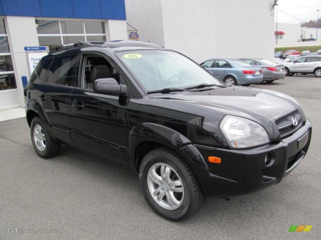 2006 Tucson Limited 4x4 - Obsidian Black / Gray photo #6