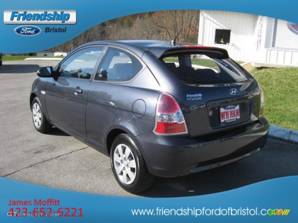 2008 Accent GS Coupe - Charcoal Gray / Gray photo #8