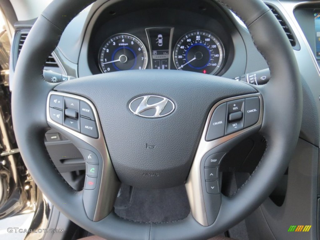 2013 Hyundai Azera Standard Azera Model Chestnut Brown Steering Wheel Photo #73149393