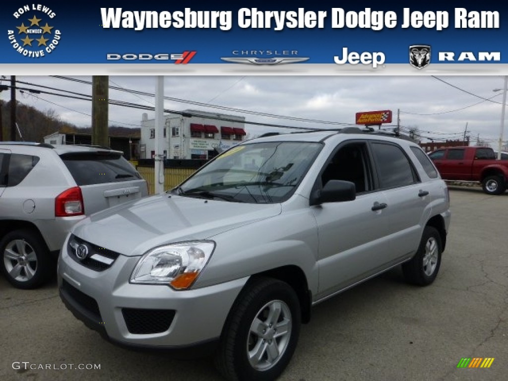 2009 Sportage LX V6 4x4 - Bright Silver / Black photo #1