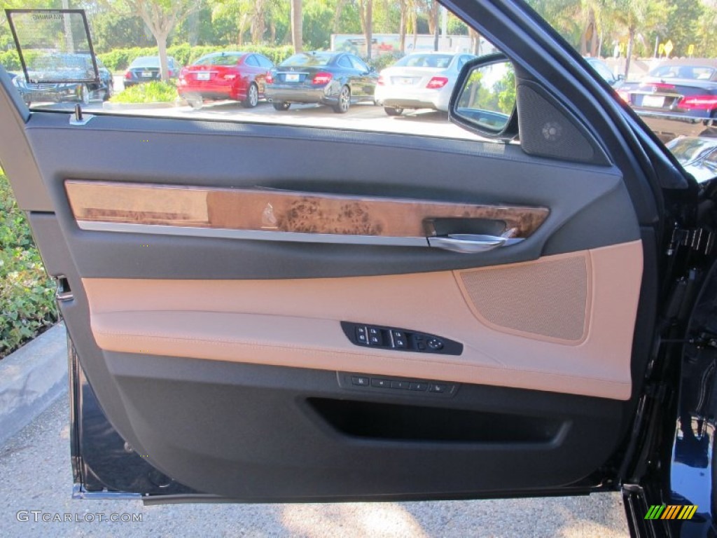 2013 BMW 7 Series 740Li Sedan Individual Amaro Brown Door Panel Photo #73157763