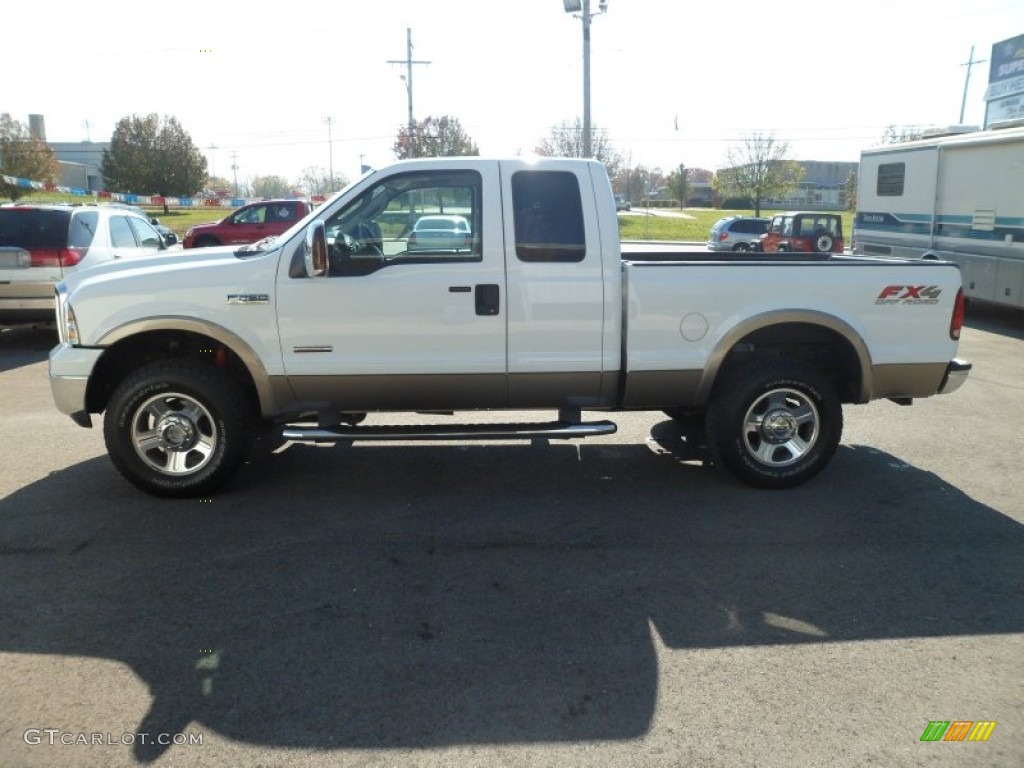 2007 F250 Super Duty Lariat SuperCab 4x4 - Oxford White Clearcoat / Tan photo #1