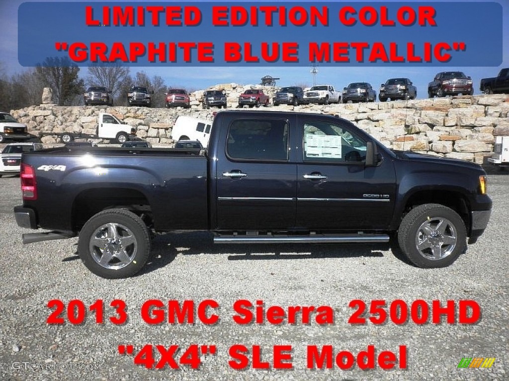 2013 Sierra 2500HD SLE Crew Cab 4x4 - Graphite Blue Metallic / Ebony photo #1