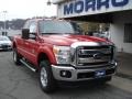 2012 Vermillion Red Ford F250 Super Duty XLT SuperCab 4x4  photo #2