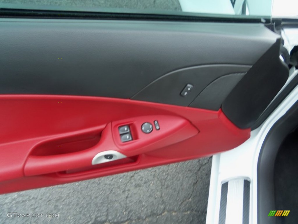 2011 Chevrolet Corvette Grand Sport Coupe Ebony Black/Red Door Panel Photo #73161375