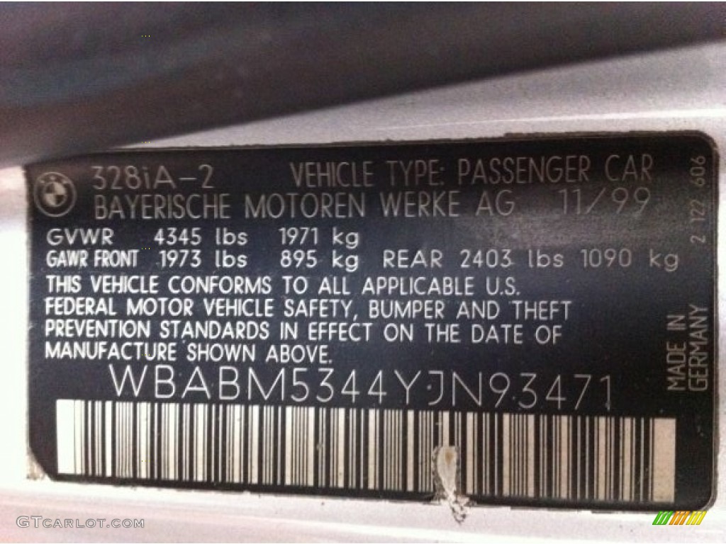2000 3 Series 328i Coupe - Titanium Silver Metallic / Grey photo #15