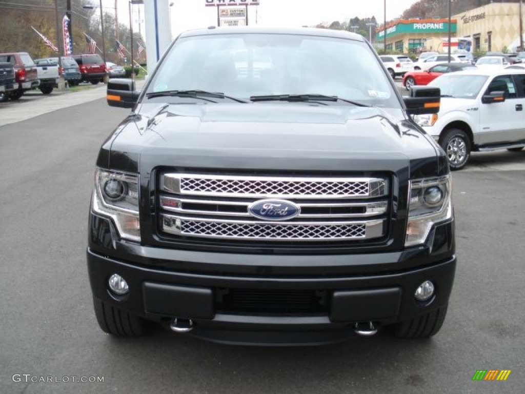 2013 F150 Limited SuperCrew 4x4 - Tuxedo Black Metallic / Limited Unique Red Leather photo #3