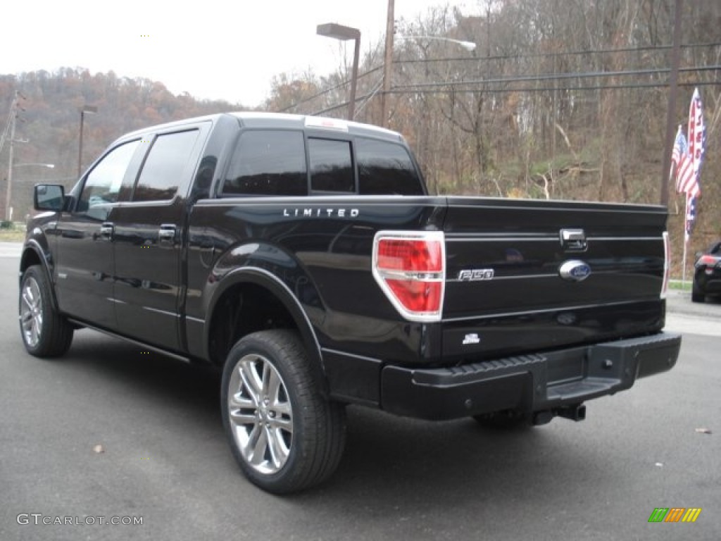 2013 F150 Limited SuperCrew 4x4 - Tuxedo Black Metallic / Limited Unique Red Leather photo #6