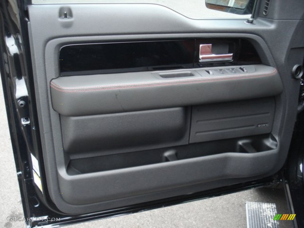 2013 F150 Limited SuperCrew 4x4 - Tuxedo Black Metallic / Limited Unique Red Leather photo #12