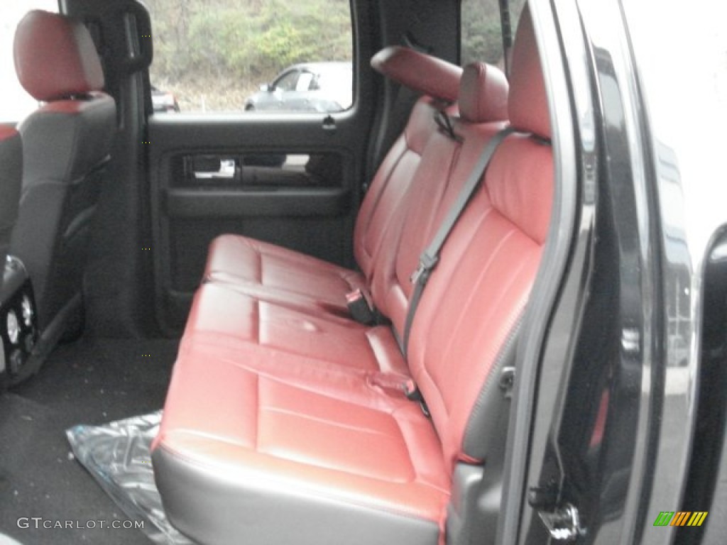 Limited Unique Red Leather Interior 2013 Ford F150 Limited SuperCrew 4x4 Photo #73164039