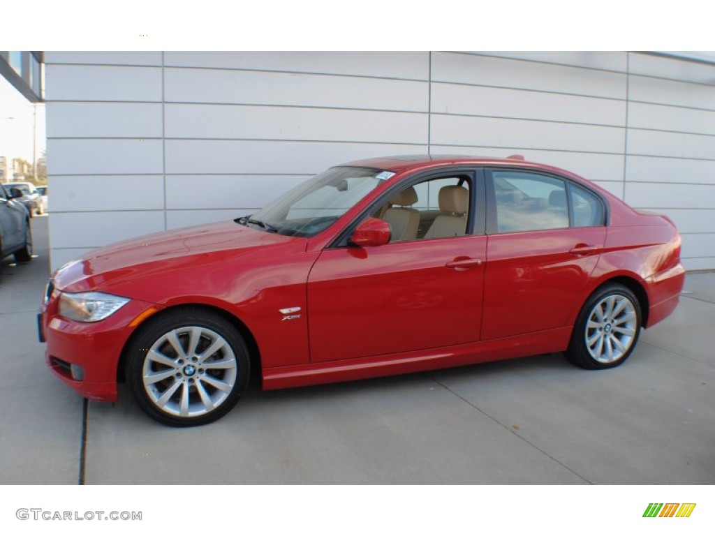 2010 3 Series 328i xDrive Sedan - Crimson Red / Beige photo #3