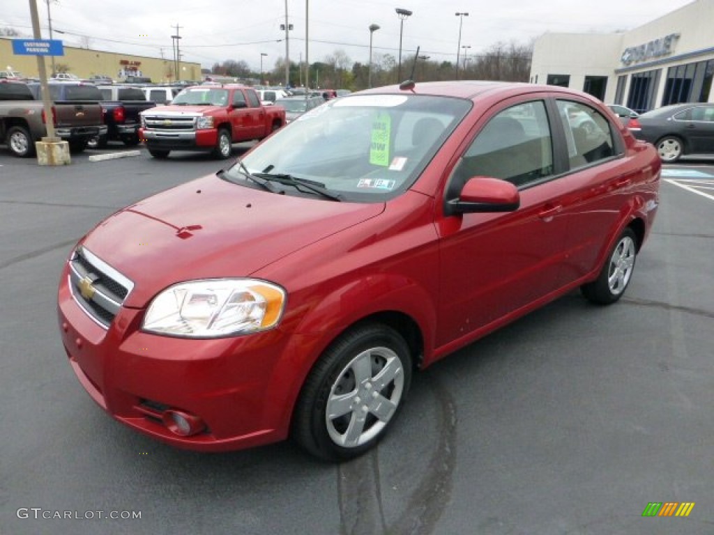2010 Aveo LT Sedan - Sport Red / Charcoal photo #7