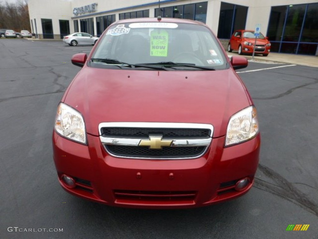 2010 Aveo LT Sedan - Sport Red / Charcoal photo #8