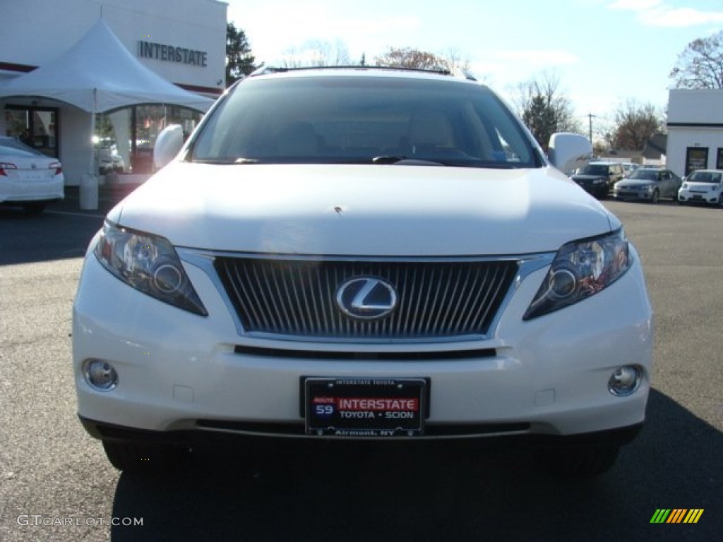 2010 RX 450h AWD Hybrid - Aurora White Pearl / Parchment/Brown Walnut photo #2