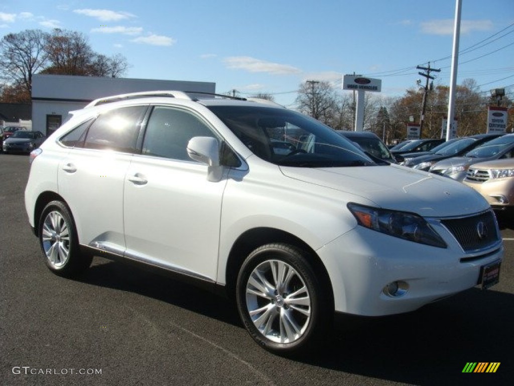 2010 RX 450h AWD Hybrid - Aurora White Pearl / Parchment/Brown Walnut photo #3
