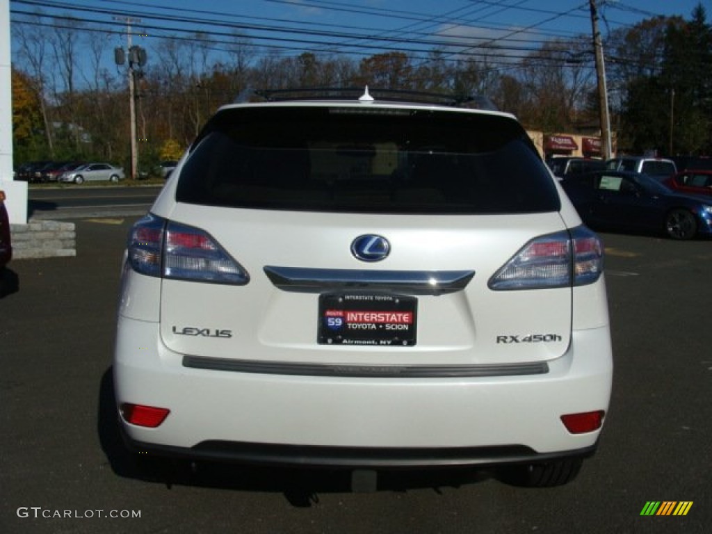 2010 RX 450h AWD Hybrid - Aurora White Pearl / Parchment/Brown Walnut photo #5