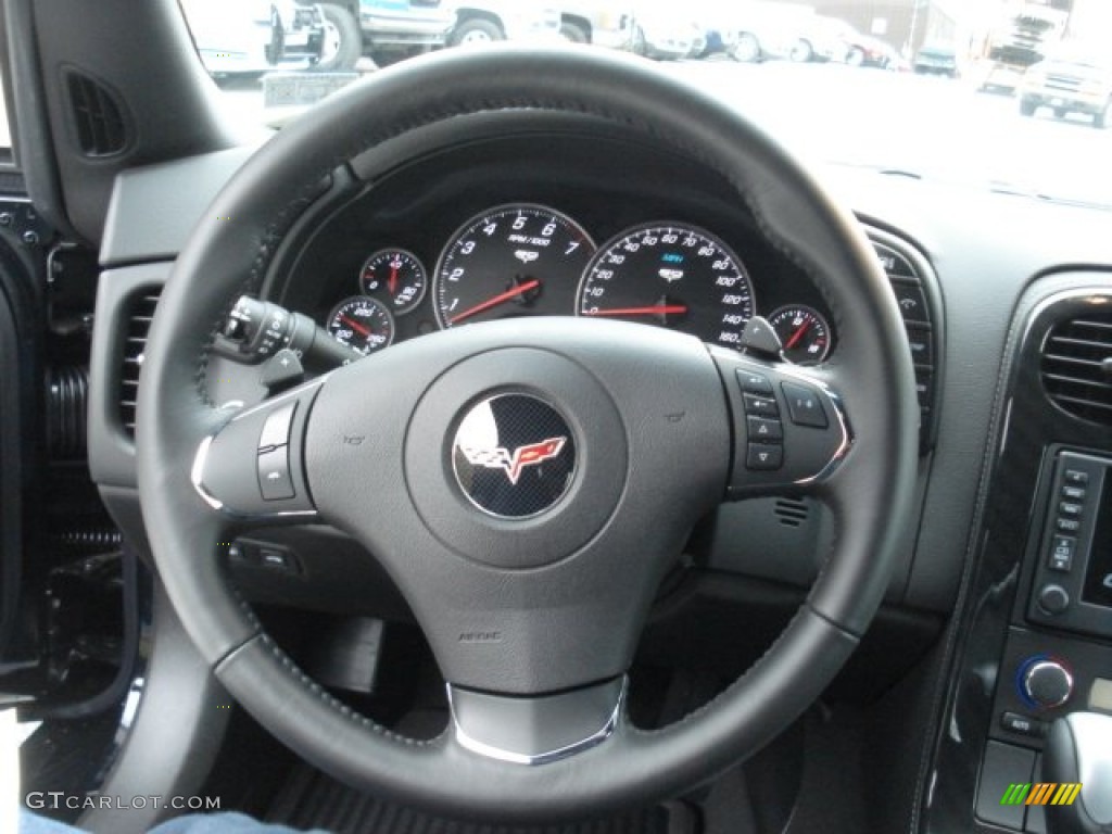 2013 Chevrolet Corvette Coupe Ebony Steering Wheel Photo #73171800
