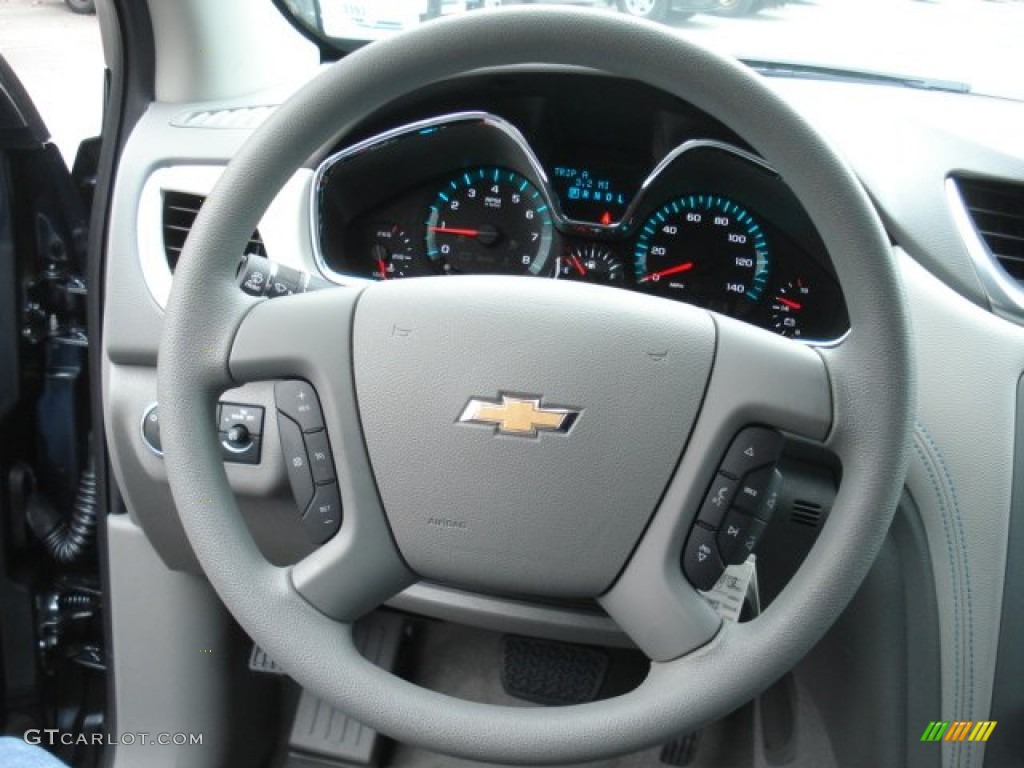 2013 Chevrolet Traverse LS AWD Dark Titanium/Light Titanium Steering Wheel Photo #73173924