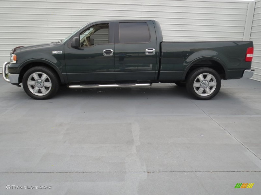 2006 F150 Lariat SuperCrew - Aspen Green Metallic / Tan photo #5