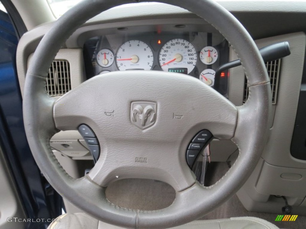 2003 Ram 1500 SLT Quad Cab 4x4 - Patriot Blue Pearl / Taupe photo #37