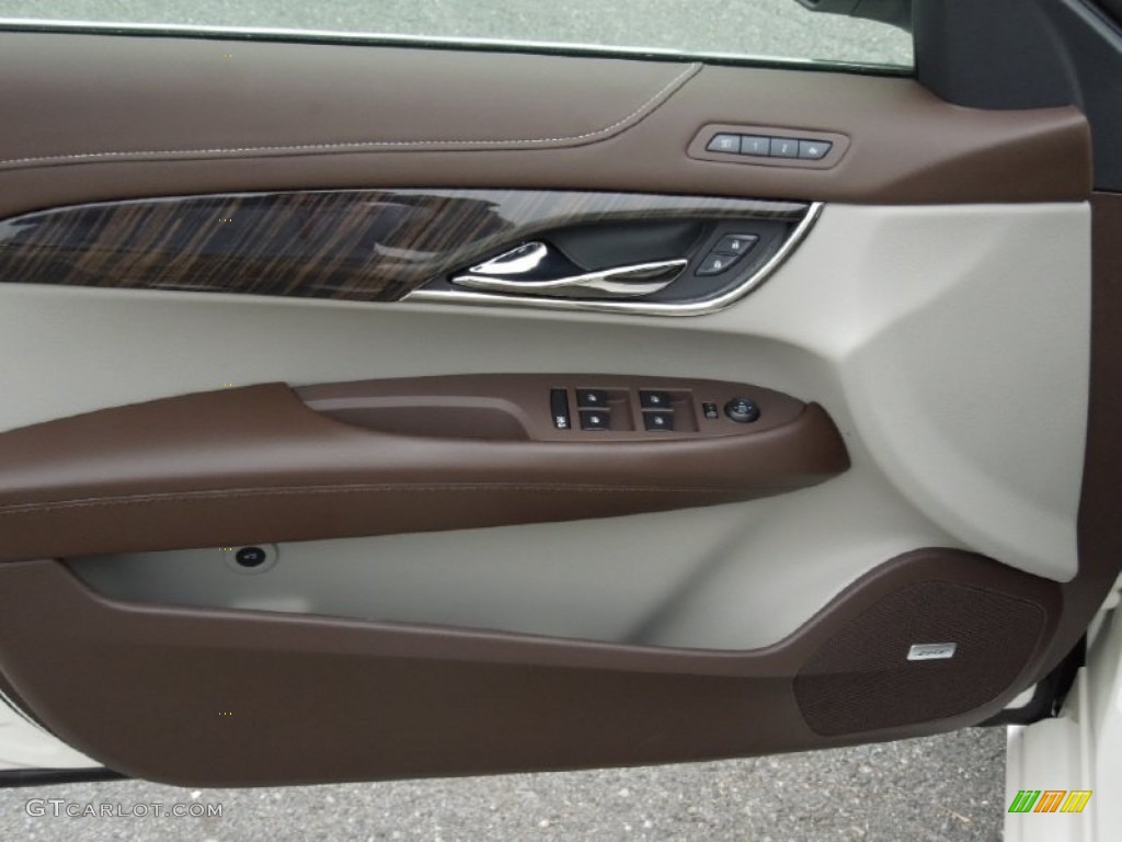 2013 Cadillac ATS 2.5L Luxury Light Platinum/Brownstone Accents Door Panel Photo #73181007