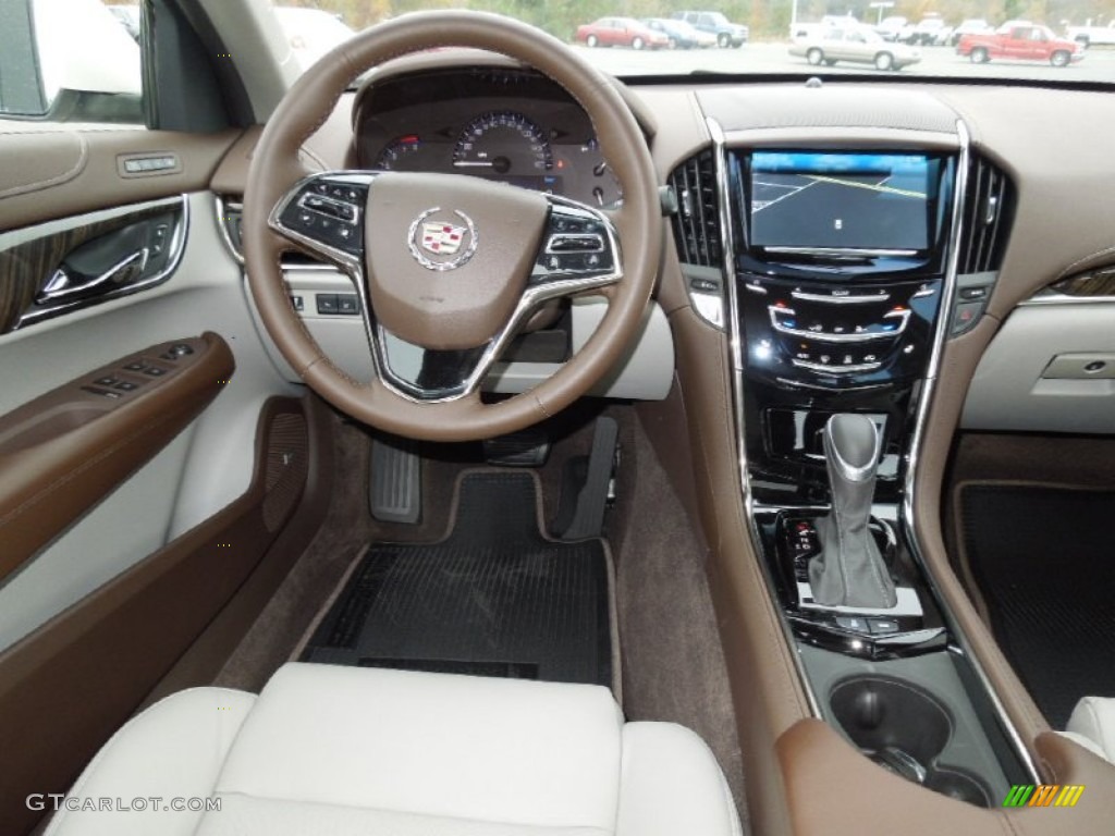 2013 Cadillac ATS 2.5L Luxury Light Platinum/Brownstone Accents Dashboard Photo #73181262