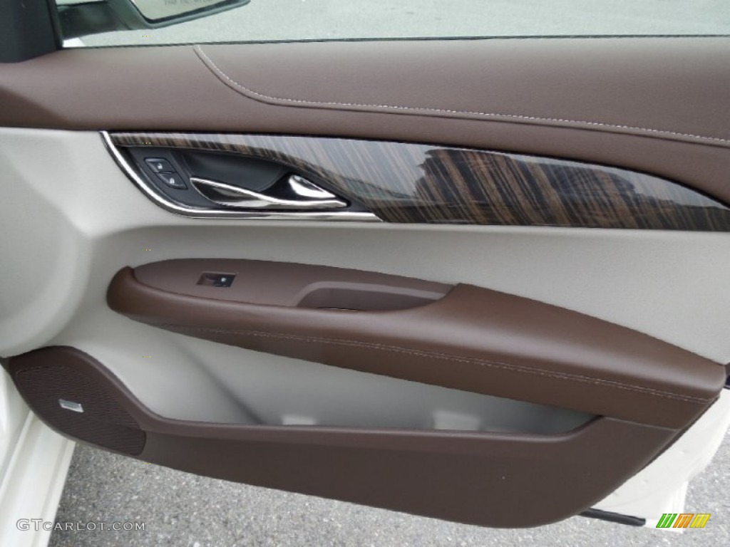 2013 Cadillac ATS 2.5L Luxury Light Platinum/Brownstone Accents Door Panel Photo #73181397