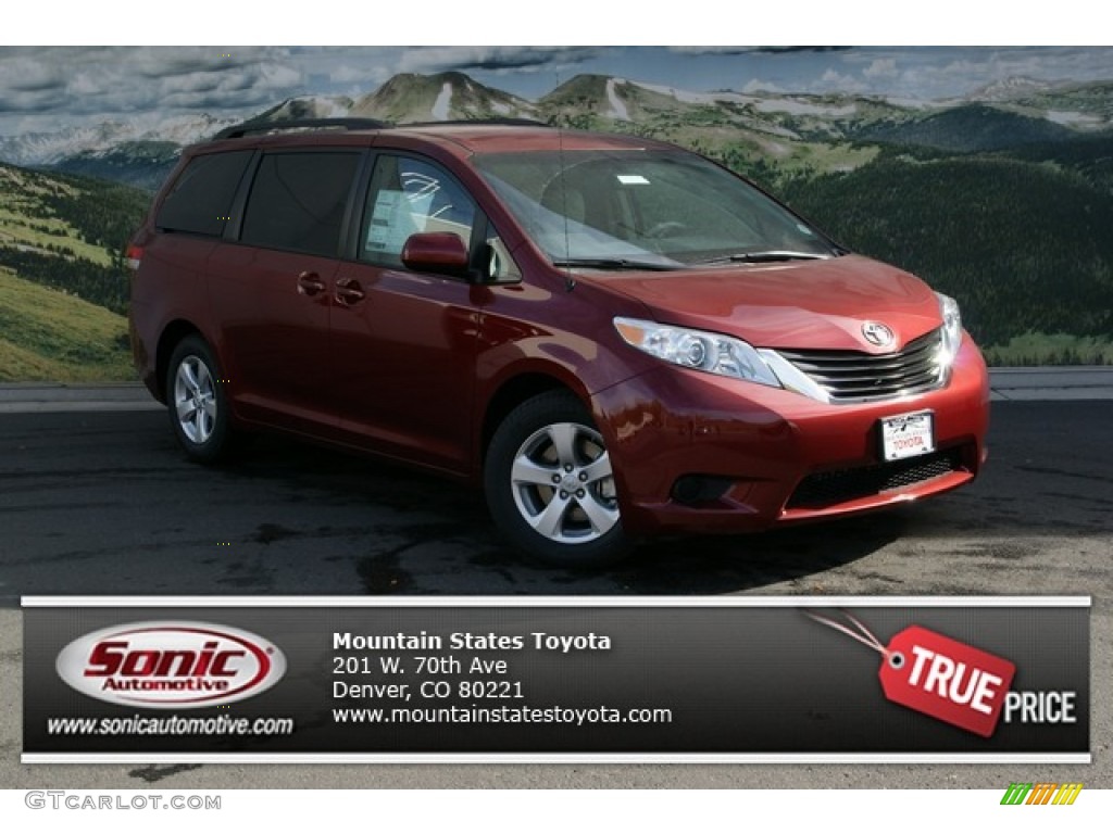 2013 Sienna LE - Salsa Red Pearl / Bisque photo #1