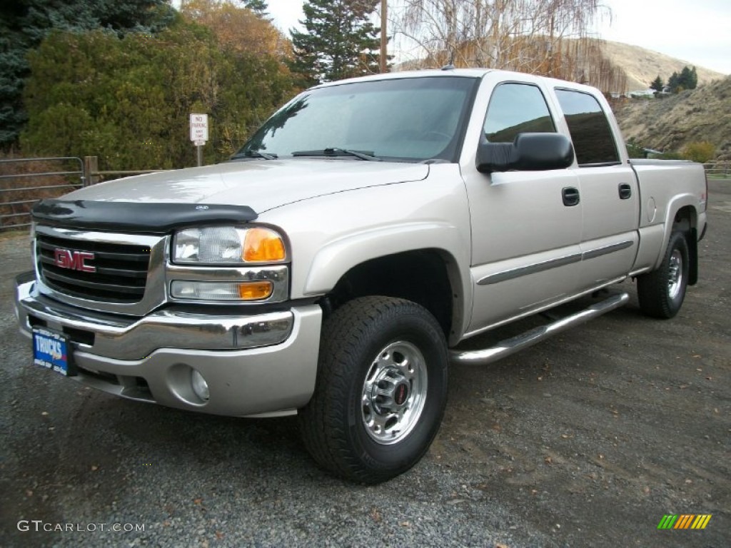 2005 Sierra 1500 SLT Crew Cab 4x4 - Silver Birch Metallic / Pewter photo #5