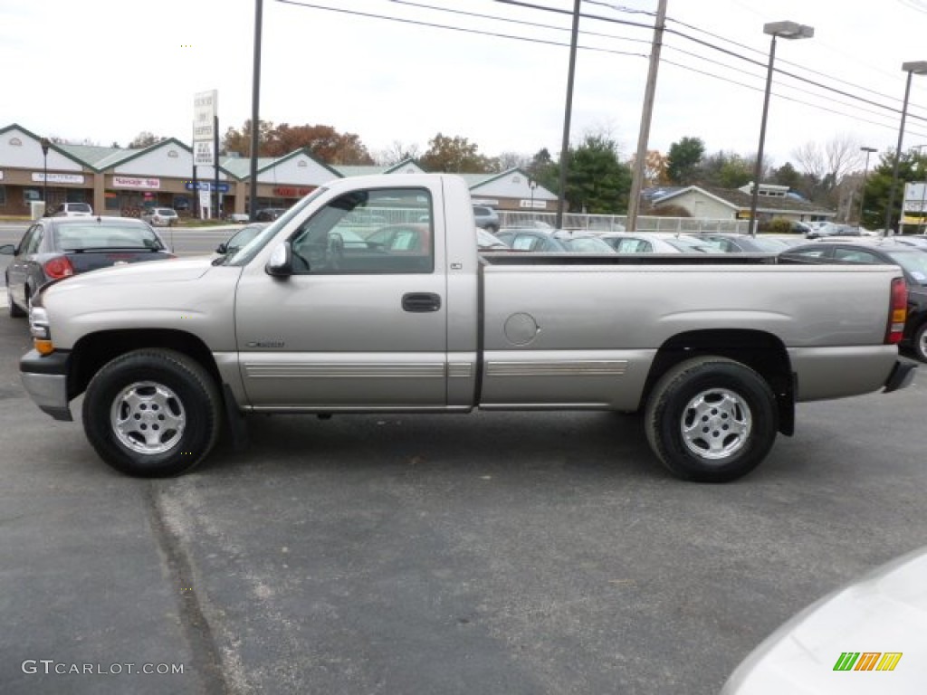 2000 Silverado 1500 LS Regular Cab 4x4 - Light Pewter Metallic / Medium Gray photo #4