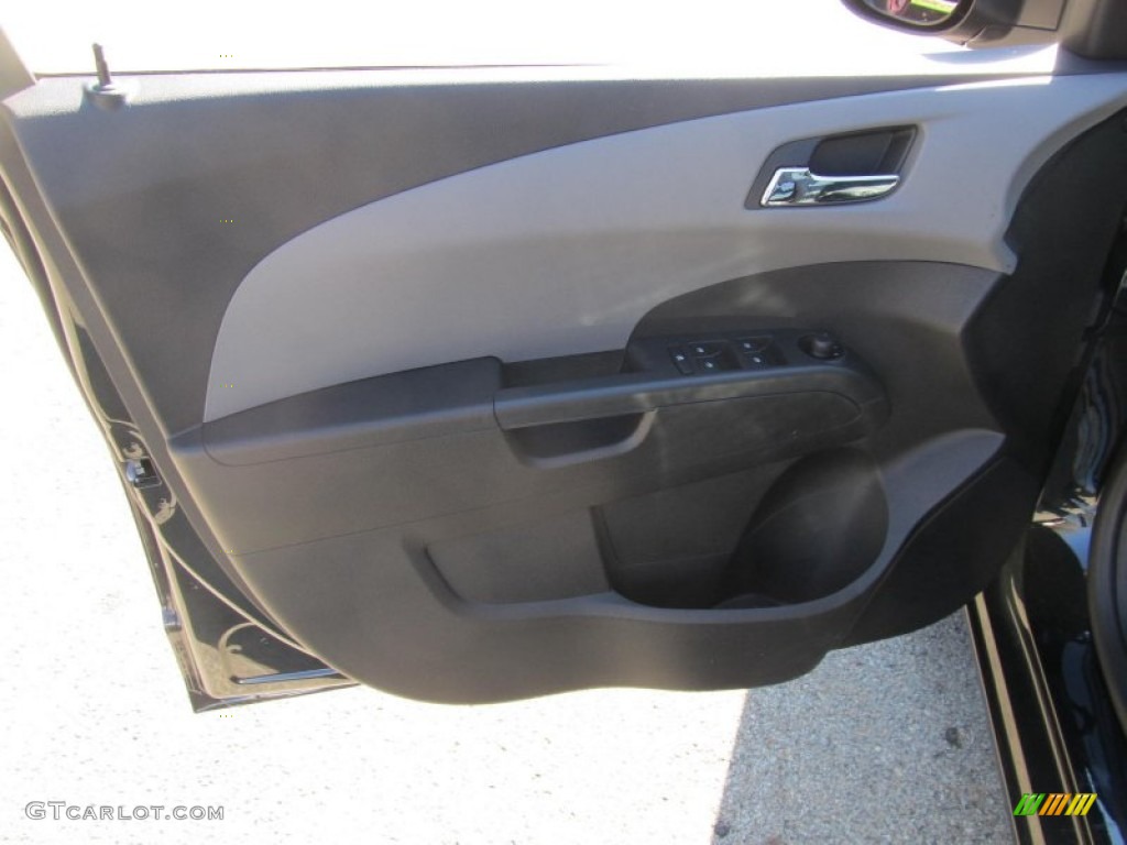 2013 Chevrolet Sonic LTZ Sedan Jet Black/Dark Titanium Door Panel Photo #73188634