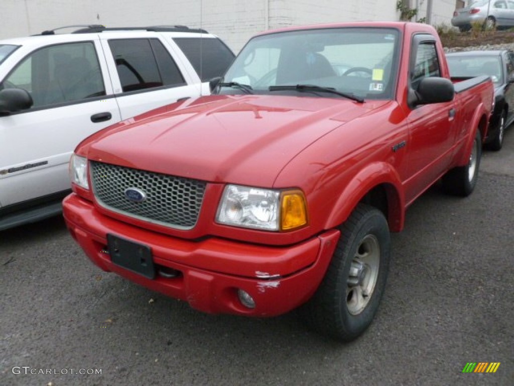 Bright Red 2003 Ford Ranger Edge Regular Cab 4x4 Exterior Photo #73190220