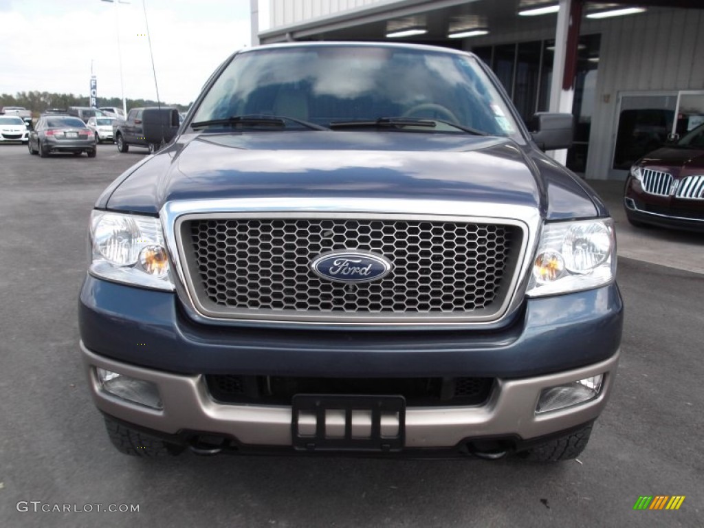 2005 F150 Lariat SuperCab 4x4 - Medium Wedgewood Blue Metallic / Tan photo #2