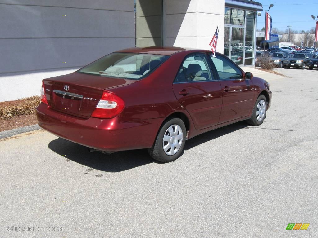2003 Camry LE - Salsa Red Pearl / Taupe photo #2