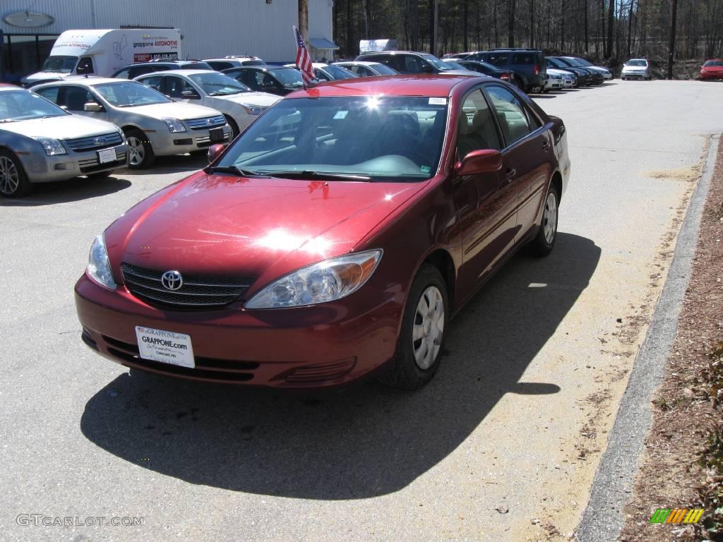 2003 Camry LE - Salsa Red Pearl / Taupe photo #4