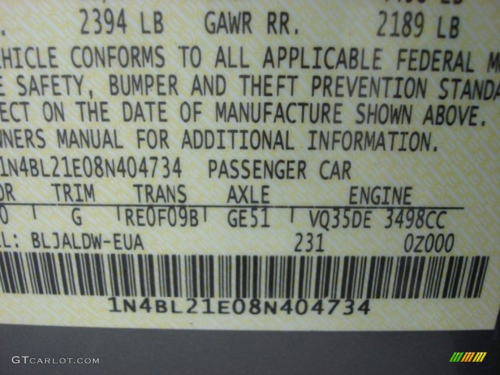 2008 Altima 3.5 SE - Precision Gray Metallic / Charcoal photo #22