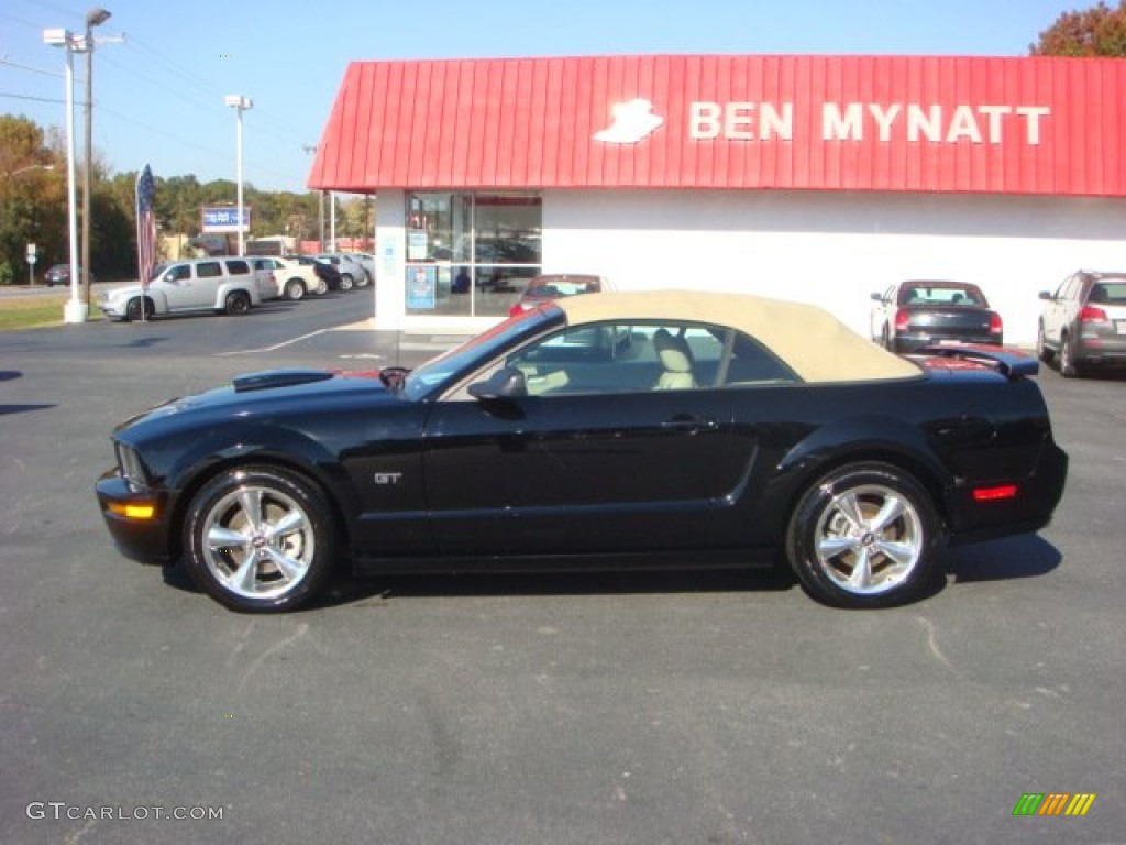 2007 Mustang GT Premium Convertible - Black / Medium Parchment photo #2