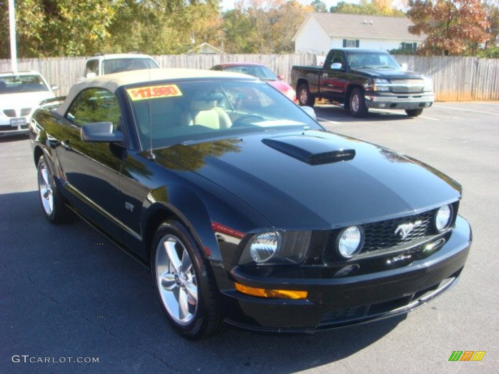 2007 Mustang GT Premium Convertible - Black / Medium Parchment photo #6