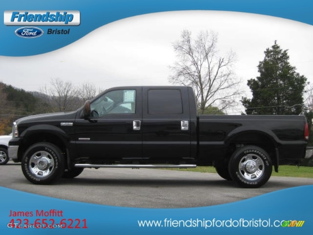 2005 F250 Super Duty Lariat Crew Cab 4x4 - Black / Medium Flint photo #1