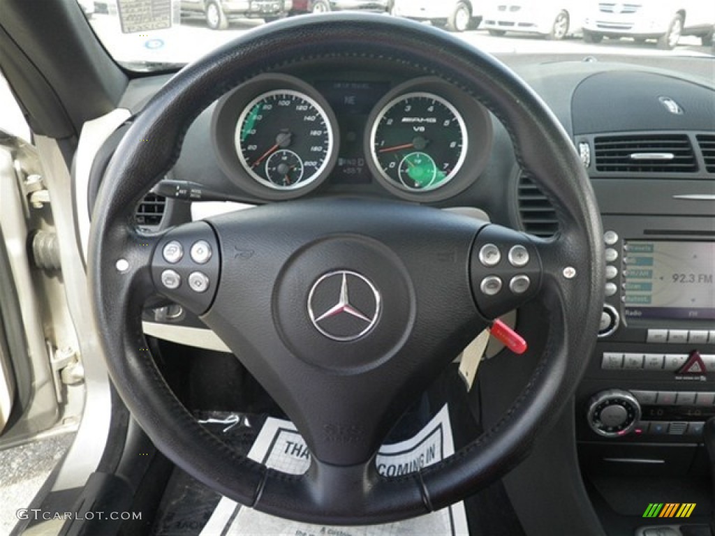 2006 Mercedes-Benz SLK 55 AMG Roadster Beige Steering Wheel Photo #73201521
