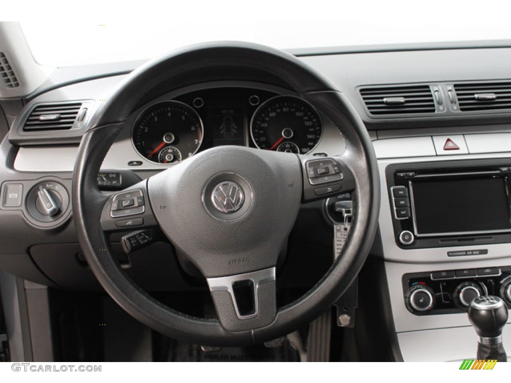 2011 Volkswagen CC Sport Black Steering Wheel Photo #73204983
