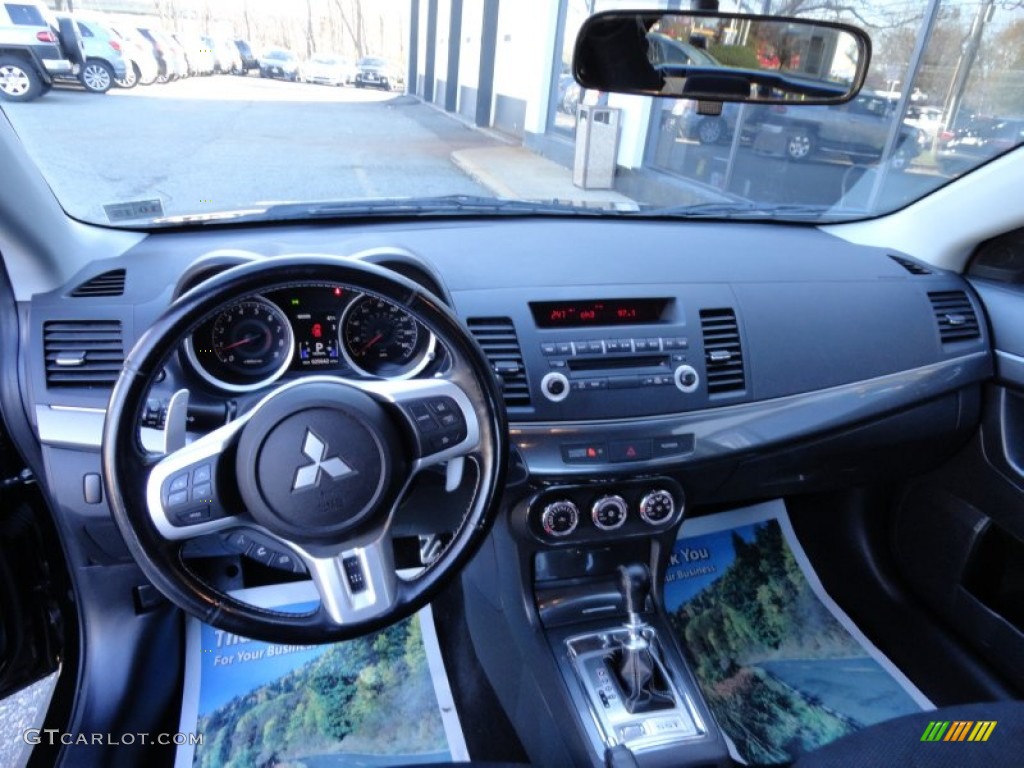 2011 Mitsubishi Lancer RALLIART AWD Black Dashboard Photo #73206681