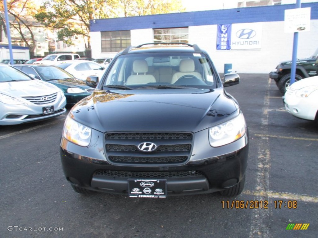 2008 Santa Fe GLS - Ebony Black / Beige photo #1