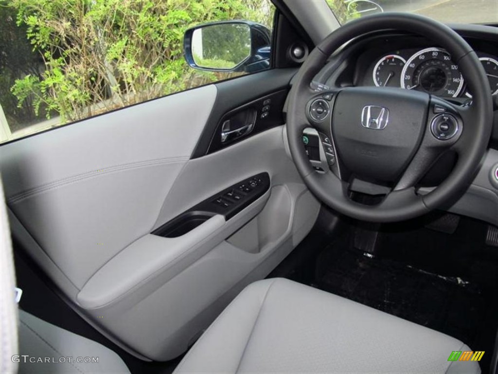 2013 Accord EX-L V6 Sedan - Obsidian Blue Pearl / Gray photo #5