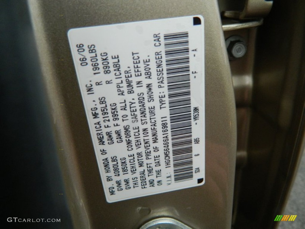 2006 Accord LX Sedan - Desert Mist Metallic / Ivory photo #29