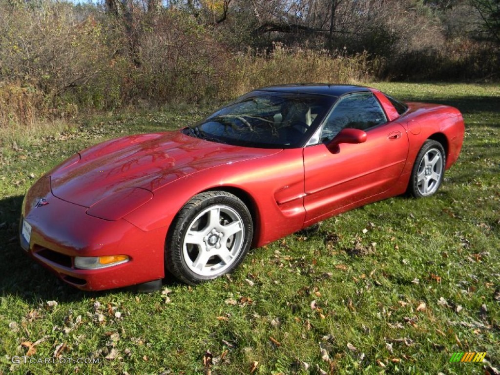 1998 Corvette Coupe - Light Carmine Red Metallic / Light Oak photo #1